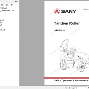 Sany STR30C-8 Operation and Maintenance Manual