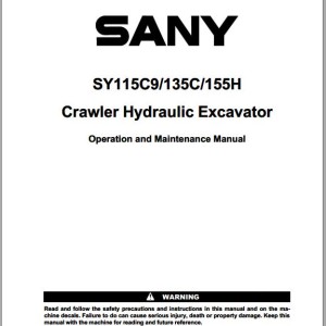 Sany SY115C9 SY135C SY155H Operation and Maintenance Manual