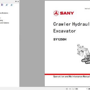 Sany SY1250H Operation and Maintenance Manual