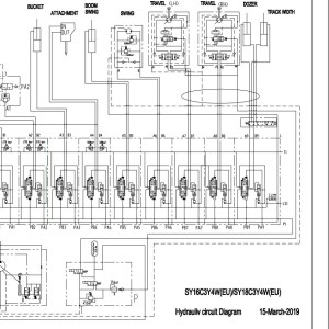 Sany SY16C3Y4W(EU) SY18C3Y4W(EU) Electrical and Hydraulic Schematic