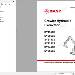 Sany SY195 - SY265C9 Operation and Maintenance Manual