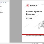 Sany SY26U Operation and Maintenance Manual