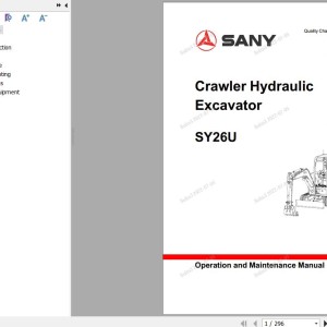 Sany SY26U Operation and Maintenance Manual