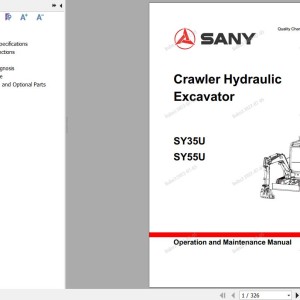 Sany SY35U SY55U Operation and Maintenance Manual