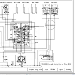 Sany SY365CDI3K Electrical and Hydraulic Schematic