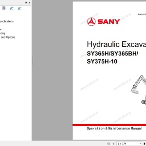 Sany SY365H-10 SY365BH-10 SY375H-10 Operation and Maintenance Manual