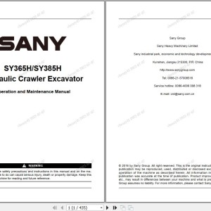 Sany SY365H SY385H Operation and Maintenance Manual
