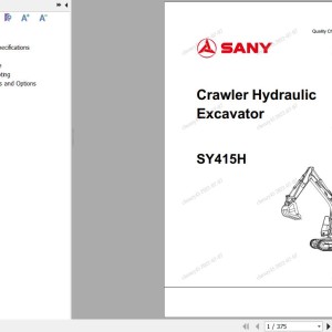 Sany SY415H Operation and Maintenance Manual