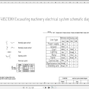Sany SY485C1I3KH Electrical and Hydraulic Schematic