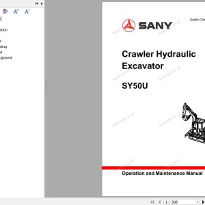 Sany SY50C Operation and Maintenance Manual