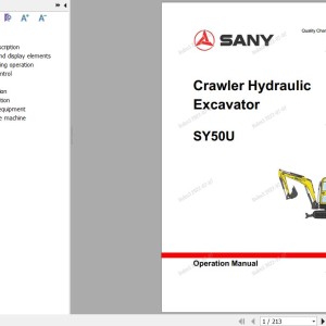 Sany SY50C Operation Manual