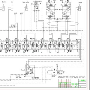 Sany SY50C9Y4RU Electrical and Hydraulic Circuit Diagram