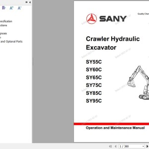 Sany SY55C SY60C SY65C SY75C SY85C SY95C Operation and Maintenance Manual