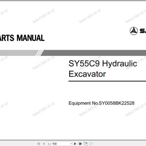 Sany SY55C9 Parts Manual SY0058BK22528