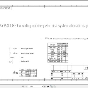 Sany SY750C1I3KH Electrical and Hydraulic Schematic