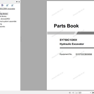 Sany SY750C1I3KH Parts Book SY0753CB00698