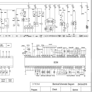 Sany SY75C9I4K Electrical and Hydraulic Schematic Diagram