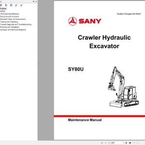 Sany SY80U Electrical and Hydraulic Schematic Maintenance Manual