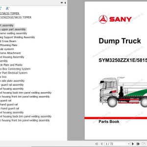 Sany SYM3250ZZX1E SYM5815S Parts Book HNZX2031006341