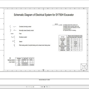 Sany SY750H Electrical System Electrical Diagram