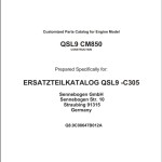 Sennebogen 723 E 735 E Cummins Engine QSL9 CM850 Spare Parts Catalog