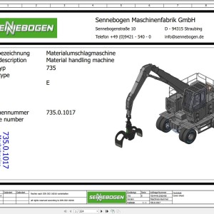Sennebogen 735 735.0.1017 Electric Diagram