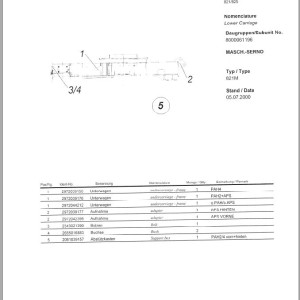 Sennebogen 821 821.0.220 Spare Parts List