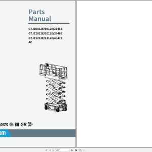 Sinoboom GTJZ0812E to GTJZ4047EAC Parts Manual 501074120002 2022 RevA