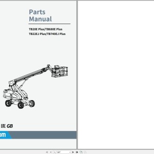 Sinoboom TB20E Plus to TB740EJ Plus Parts Manual 514006120002 2022