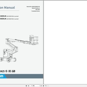 Sinoboom AB13ERJN to AB490ERJN Operators Manual 503015100002 2025