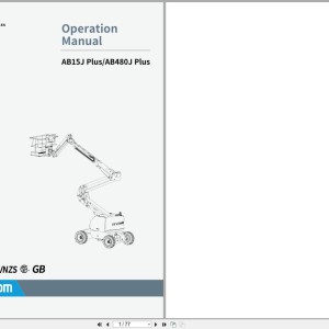 Sinoboom AB15J Plus AB480J Plus Operators Manual 504030100002 2024
