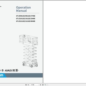Sinoboom GTJZ0812E to GTJZ4046E Operators Manual 501048100002 2024