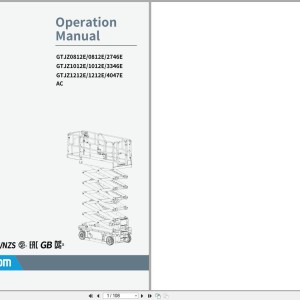 Sinoboom GTJZ0812E to GTJZ4047E AC Operators Manual 501074100002 2022