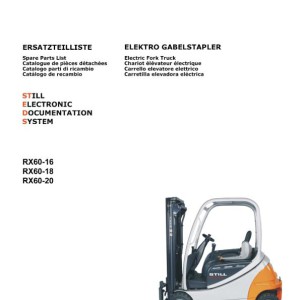Still RX60 18-20 (6311,6313,6315) Spare Parts List