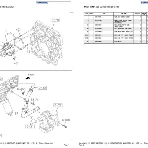 Sumitomo SH130-5 SH135X-3B Isuzu 4JJ1-XYSS02 Engine Parts Manual