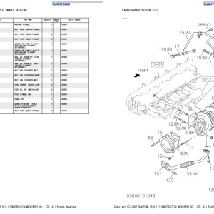 Sumitomo SH225X-3B Isuzu 4HK1-XYSS03 Engine Parts Manual