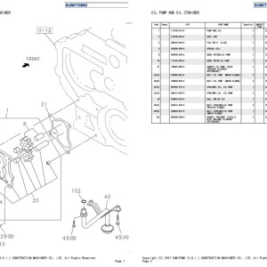 Sumitomo SH240-5 Isuzu 4HK1-XYSS02 Engine Parts Manual