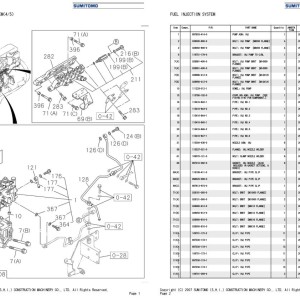 Sumitomo SH700LHD-3B SH700LHD-5 Isuzu 6WG1-XYSS01 Engine Parts Manual