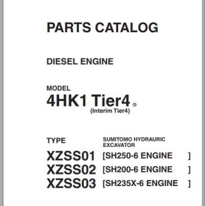 Sumitomo Diesel Engines 4HK1 Tier4 Parts Manual