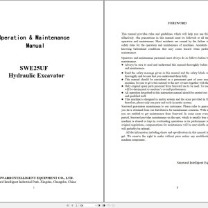 Sunward SWE25UF Operation Maintenance Manual