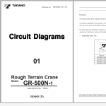 Tadano GR-500N-1 Circuit Diagrams, Parts Catalog, Operation & Mainteance Manual