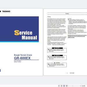 Tadano GR-600E-3 Service Manual Hydraulic Electrical Diagrams 2025