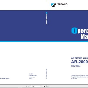 Tadano AR-2000M-1 Operation Manual AR-2000M-1_O1-2E