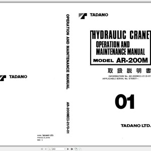 Tadano AR-200M-2 Operation Manual AR-200M-2
