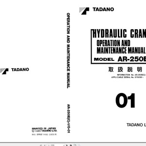 Tadano AR-250E-1 Operation Manual AR-250E(C)-1_O-01