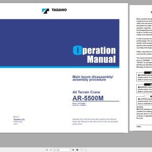 Tadano AR-5500M-1 Main Boom Disassembly Assembly Procedure Operation Manual O536-01-1E