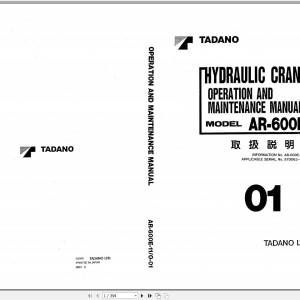Tadano AR-600E-1 Operation Manual AR-600E-11_O-01
