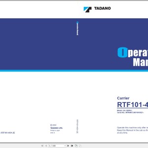 Tadano GA-1000N-1 Operation Manual RTF101-4_O1-2E
