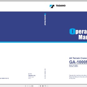Tadano GA-1000N-1 Operation ManualGA-1000N-1_O4-1E