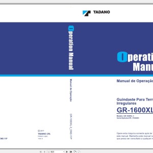 Tadano GR-1600XL-3 Operation Manual GR-1600XL-3_OM2-11P